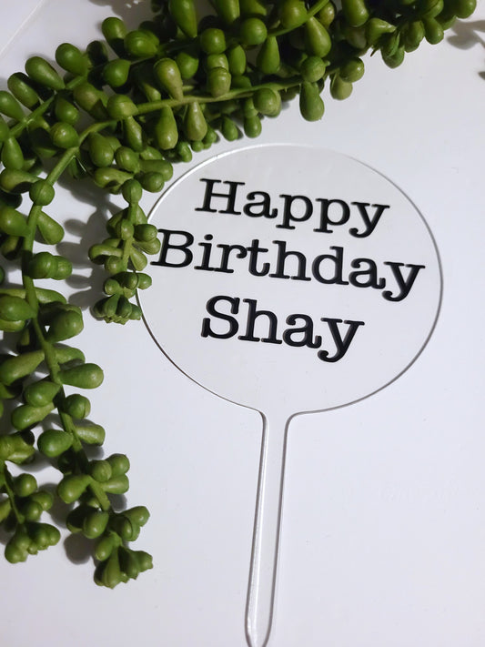 Personalised Clear Cake Topper - Milestone decoration for cakes