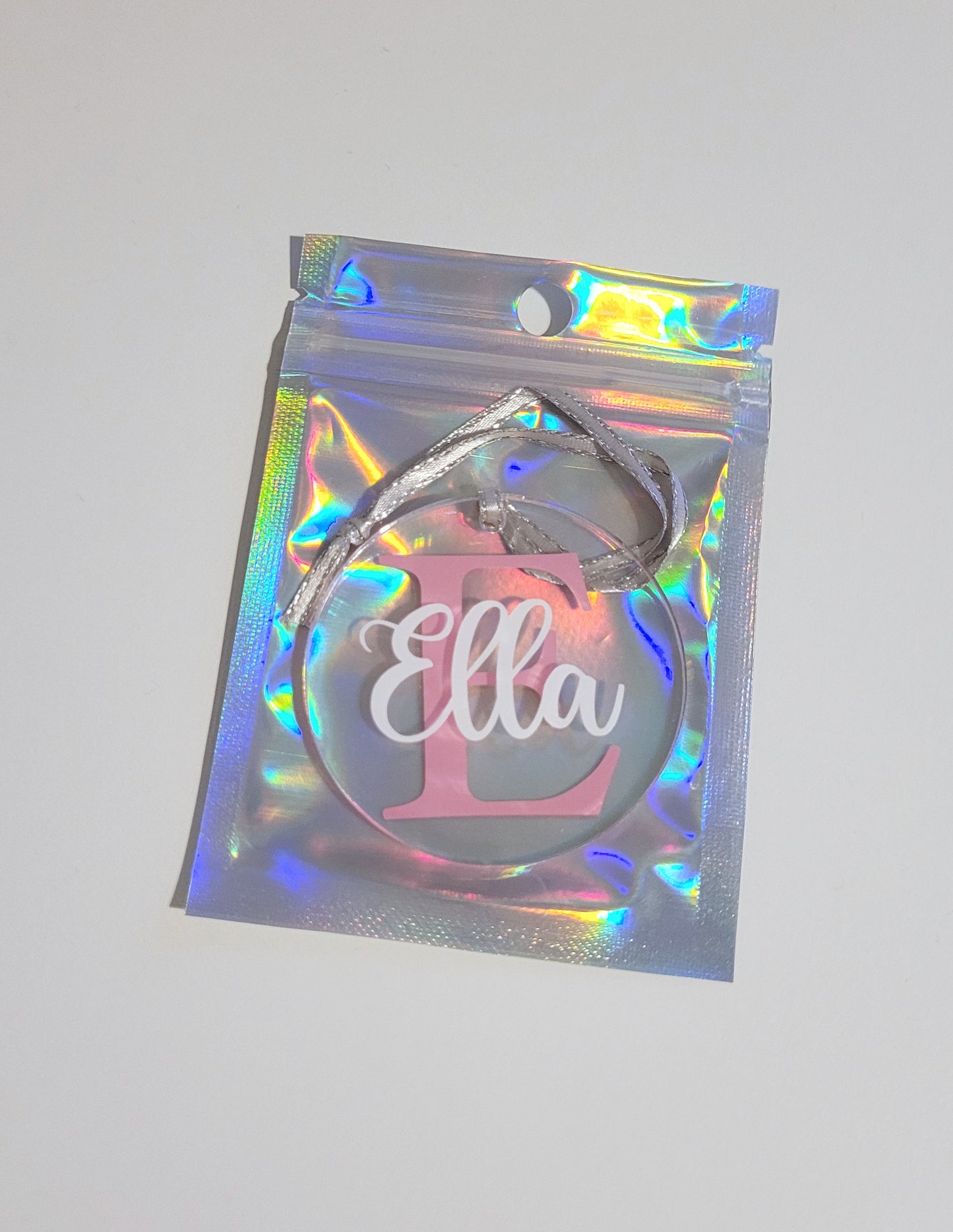 Personalised Circle Initial Christmas decoration - Custom Holiday bauble