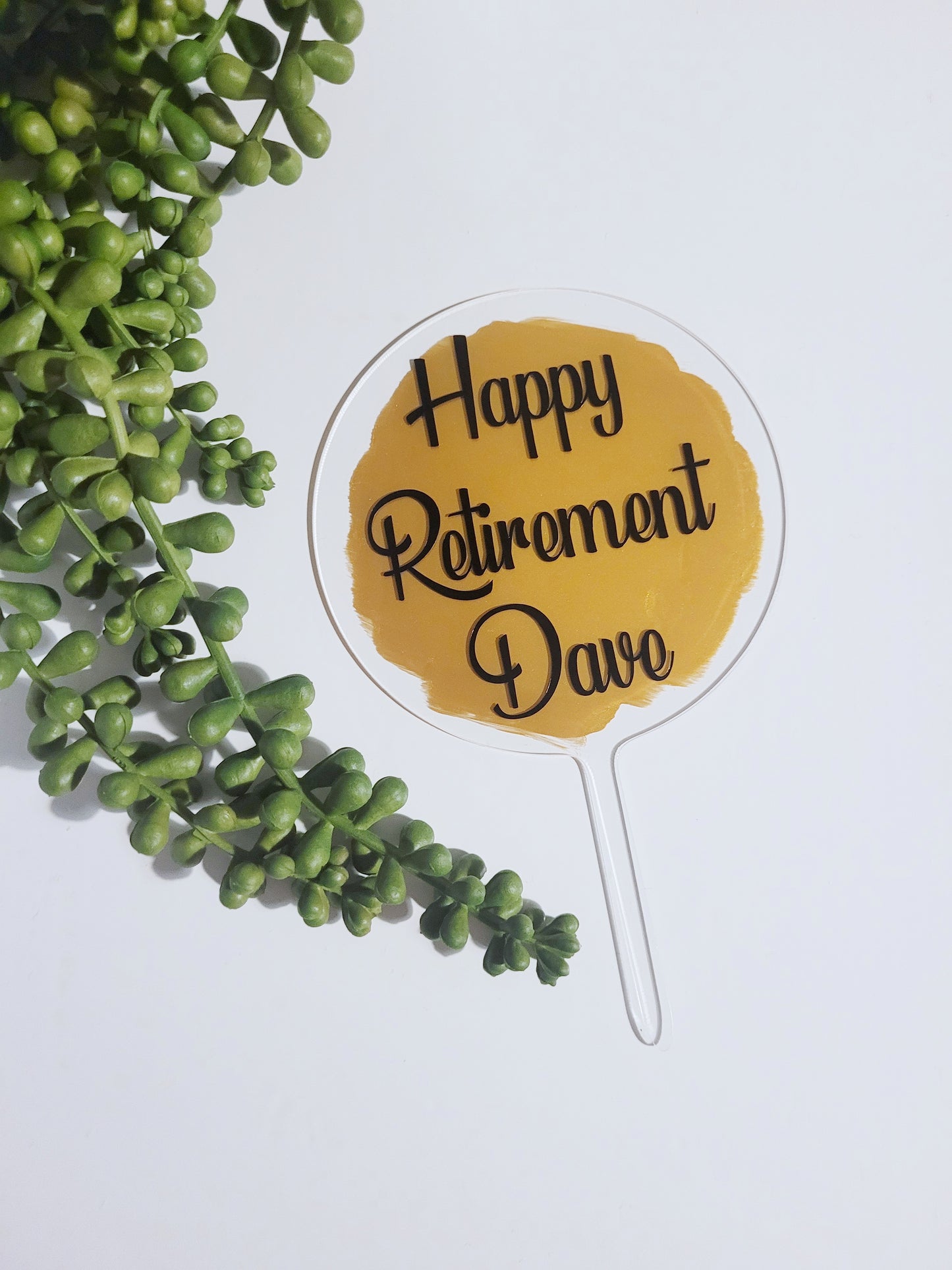 Personalised Retirement Cake Topper – Custom Celebration Decor