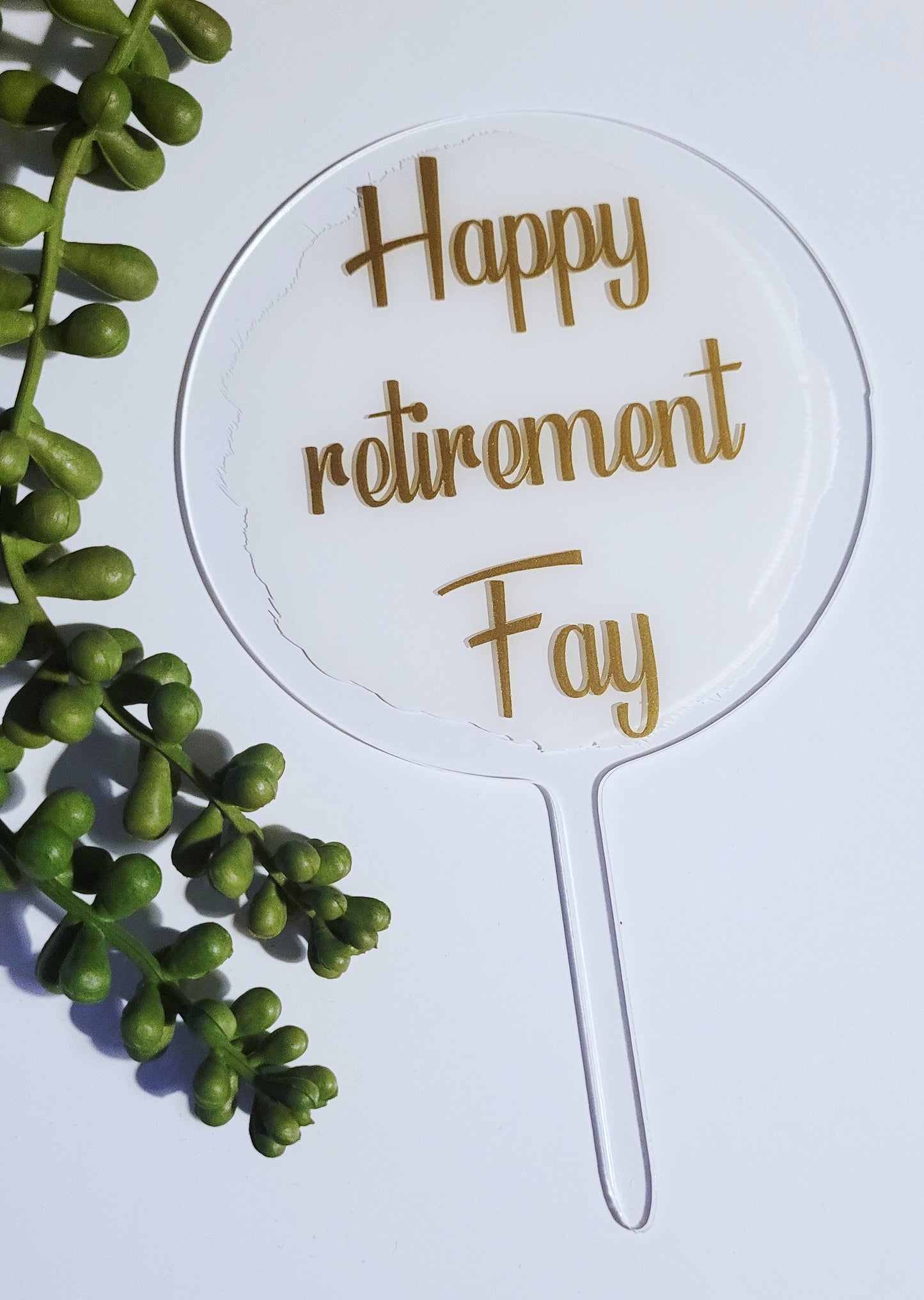 Personalised Retirement Cake Topper – Custom Celebration Decor