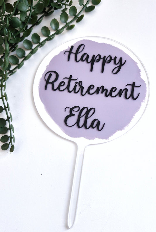 Personalised Retirement Cake Topper – Custom Celebration Decor