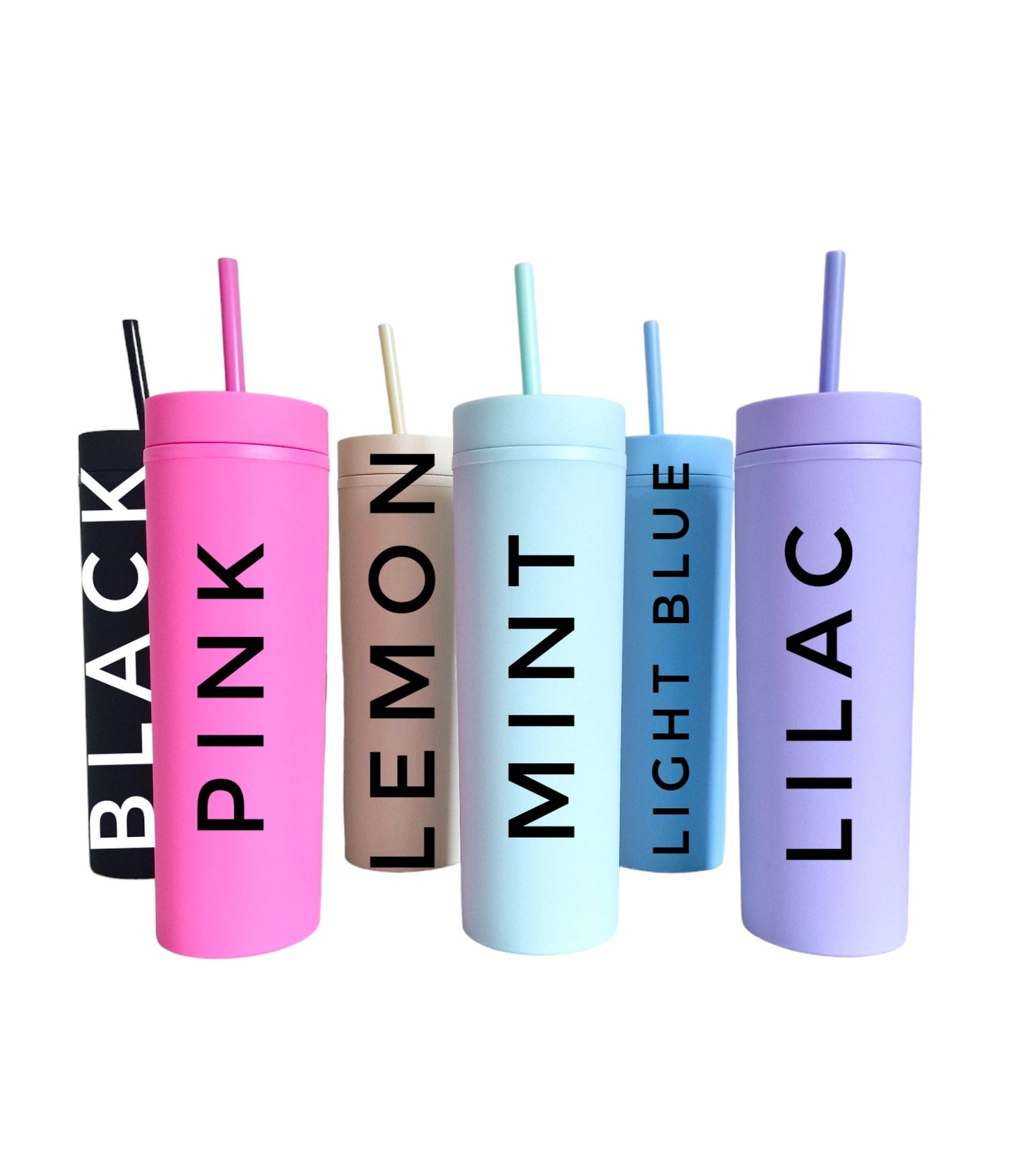 Personalised Skinny Tumbler 16oz with lid and straw, Matte, reusable.