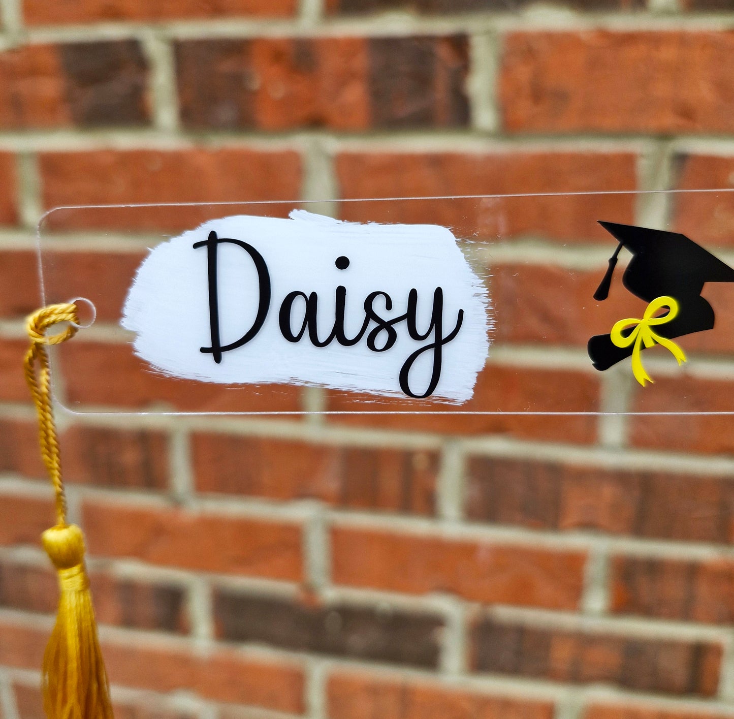 Personalised Graduation Bookmark with Tassel – Custom Name & Graduation Hat Design