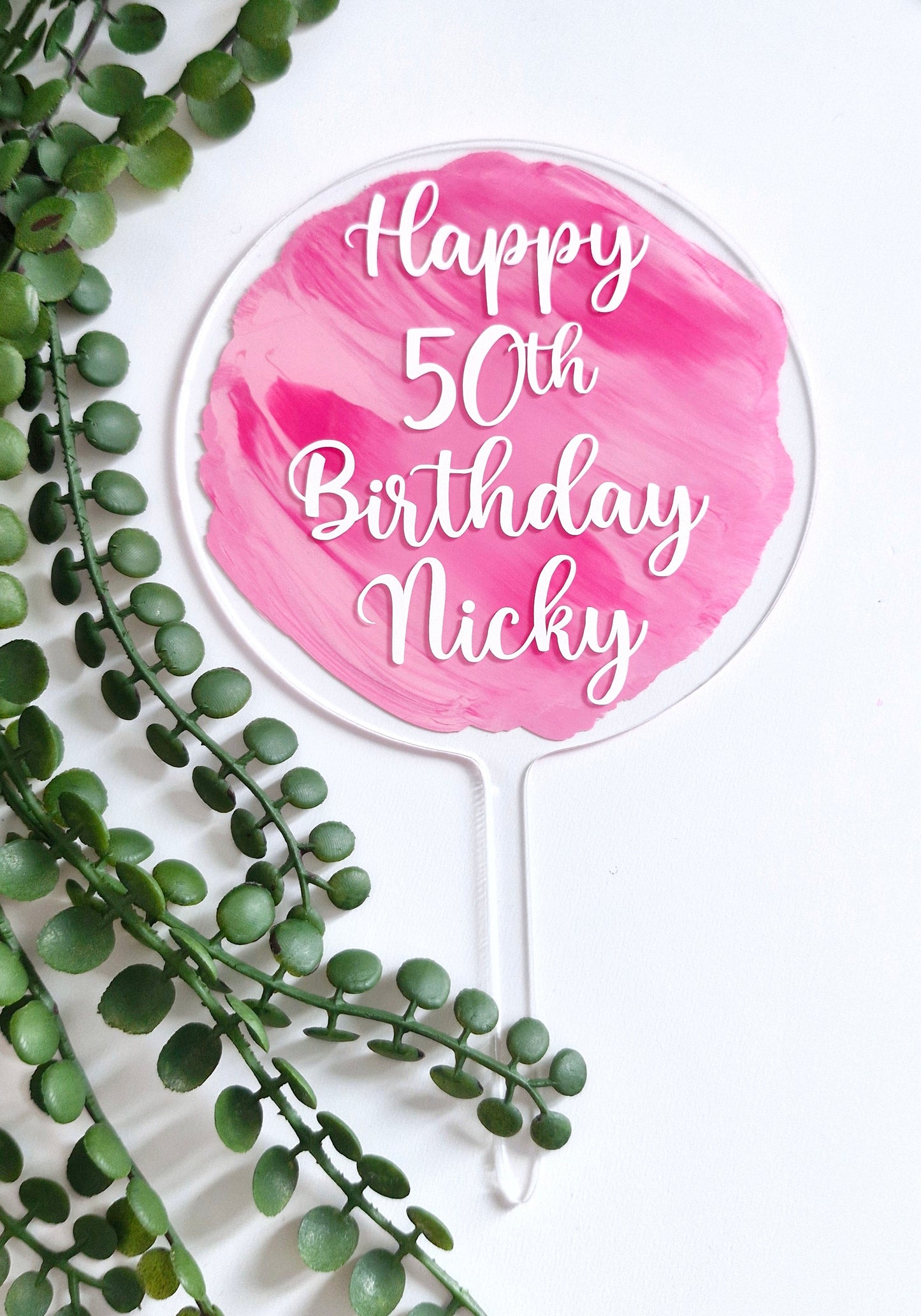 Birthday Cake Topper - Colour Mix - Custom Name & Age party decoration