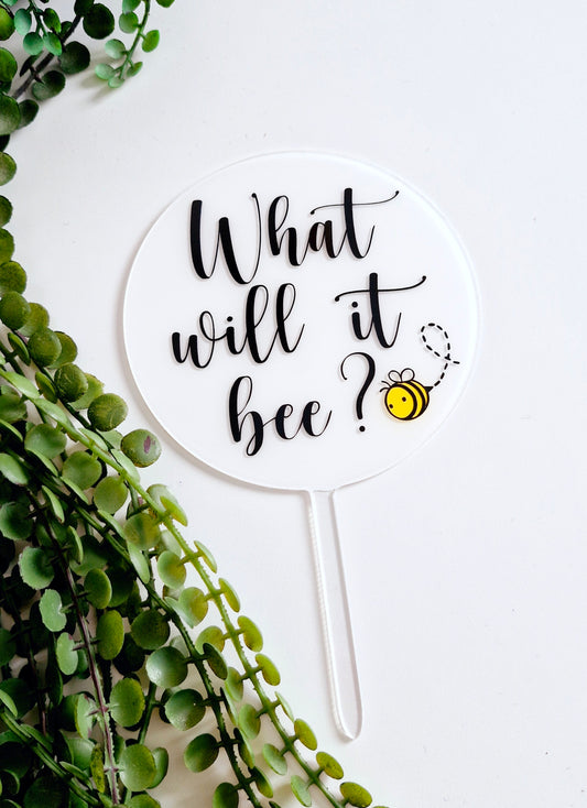 Gender Reveal Cake Topper – What Will It Be?