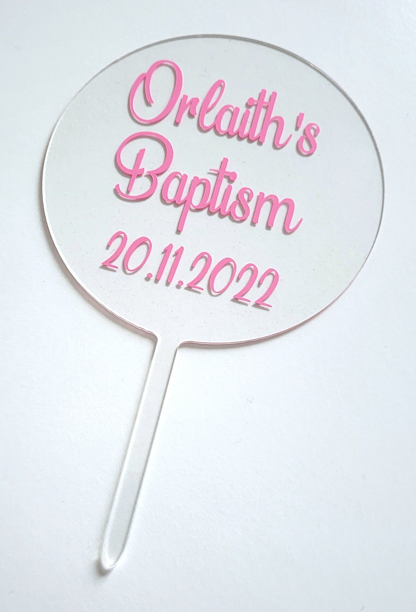 Personalised Clear background Cake Topper