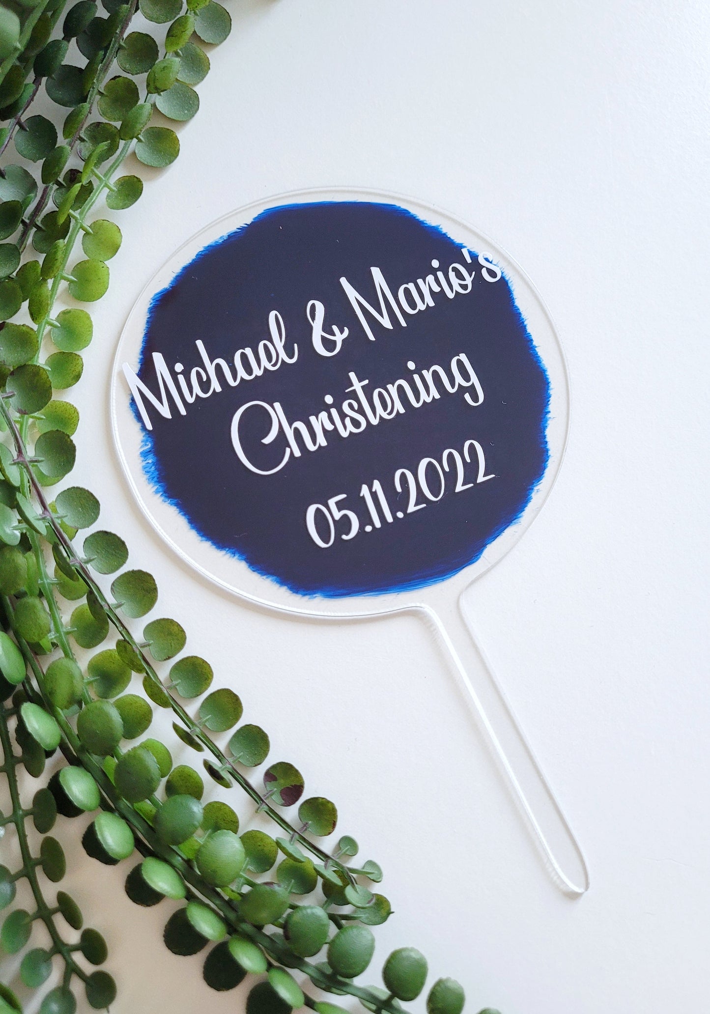 Personalised Christening Cake Topper, painted