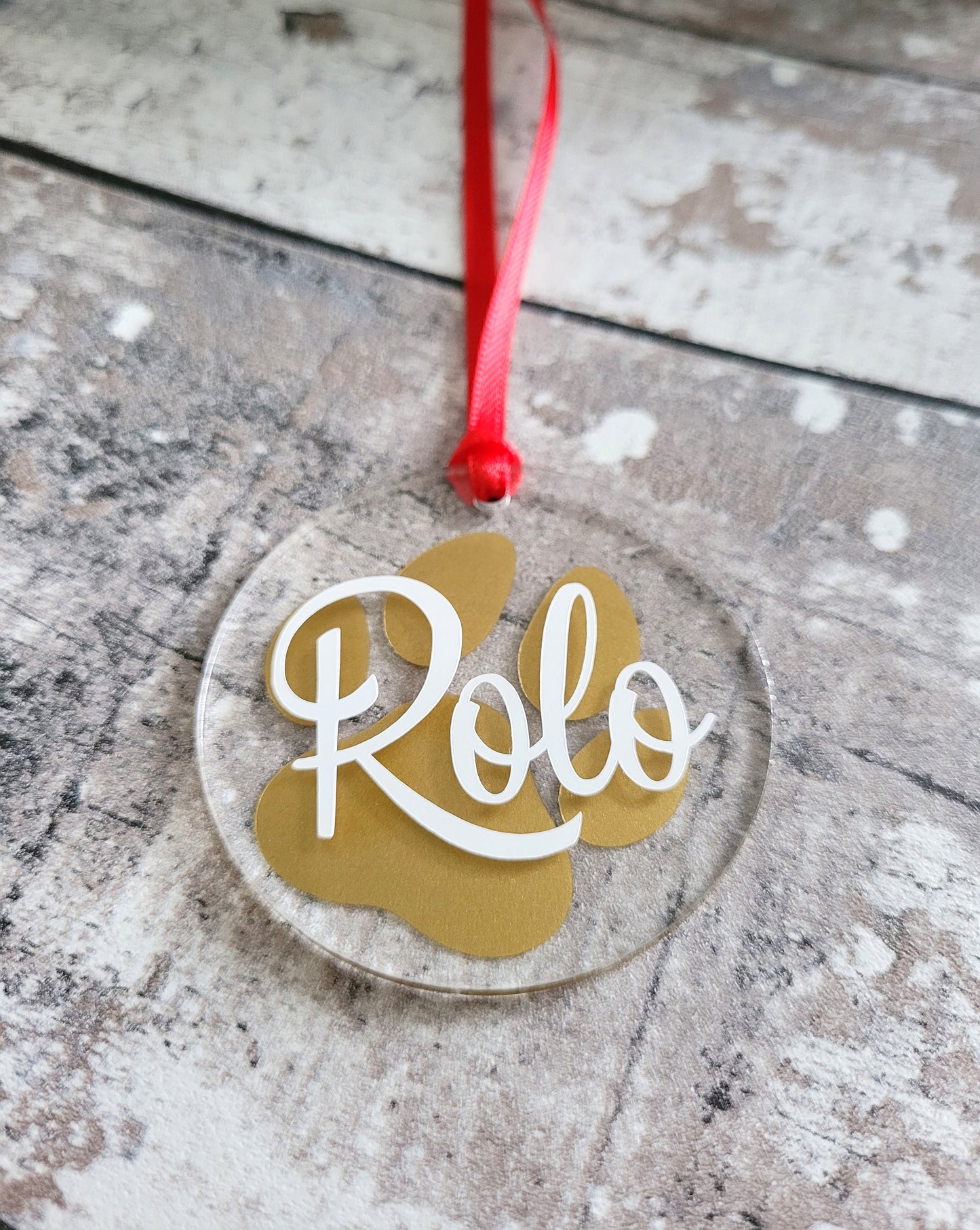 Personalised Paw Print Christmas Tree Ornament – Festive Pet Lover Holiday Decoration