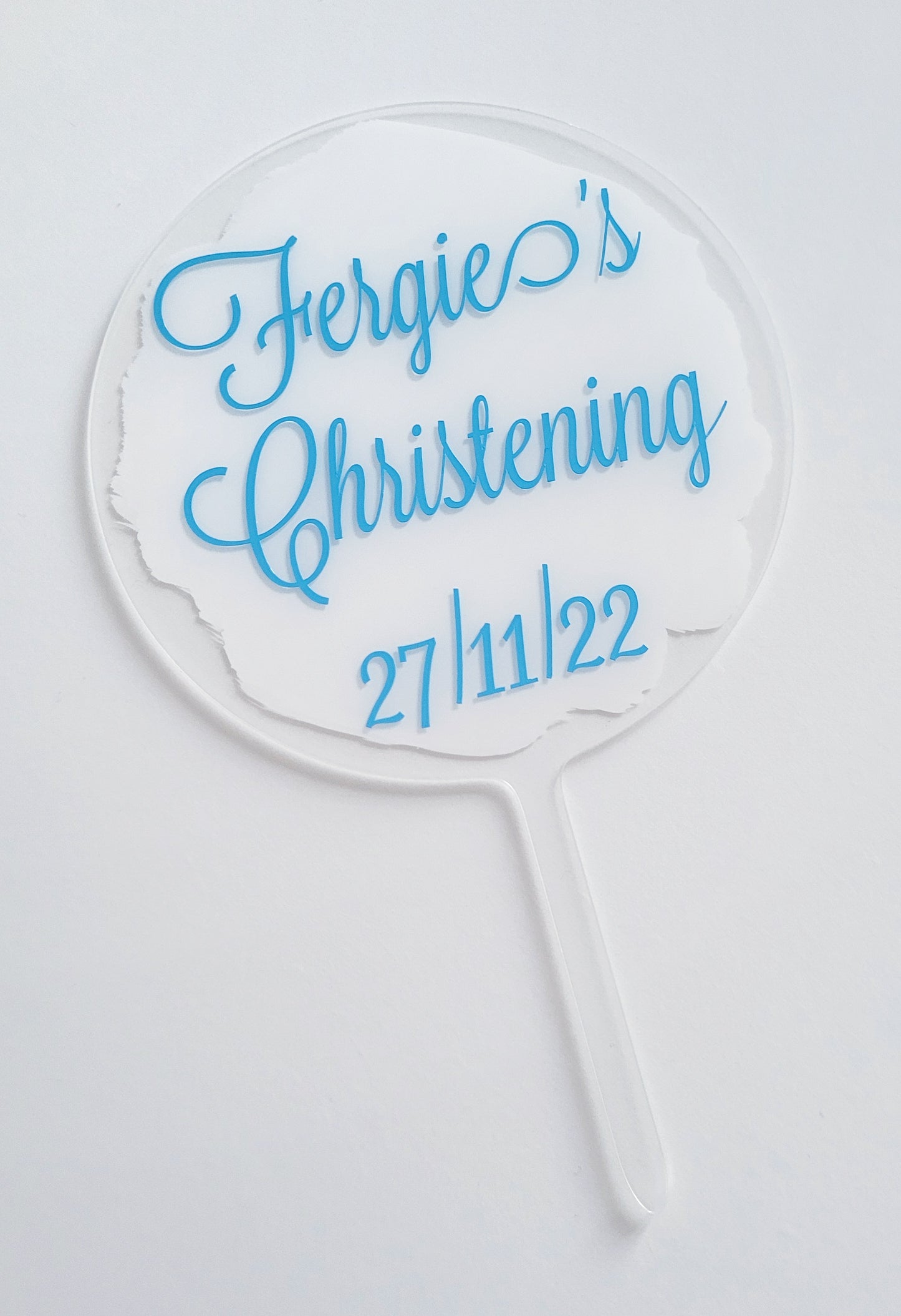 Personalised Christening Cake Topper, painted