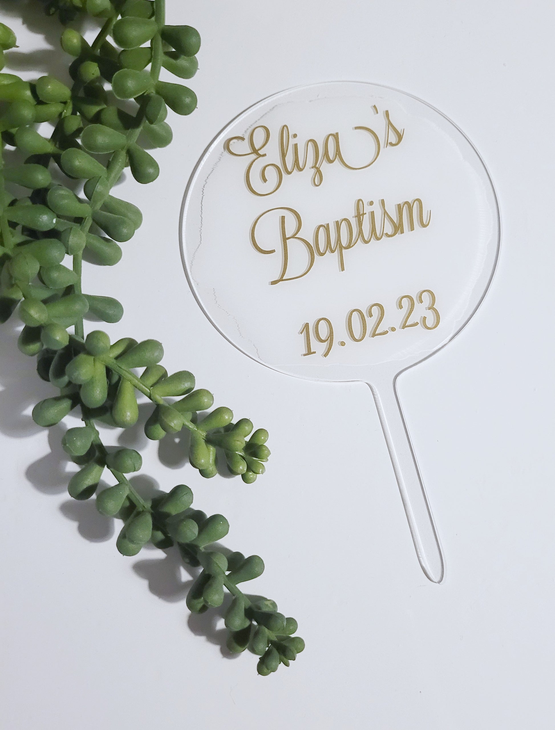 Baptism cake topper