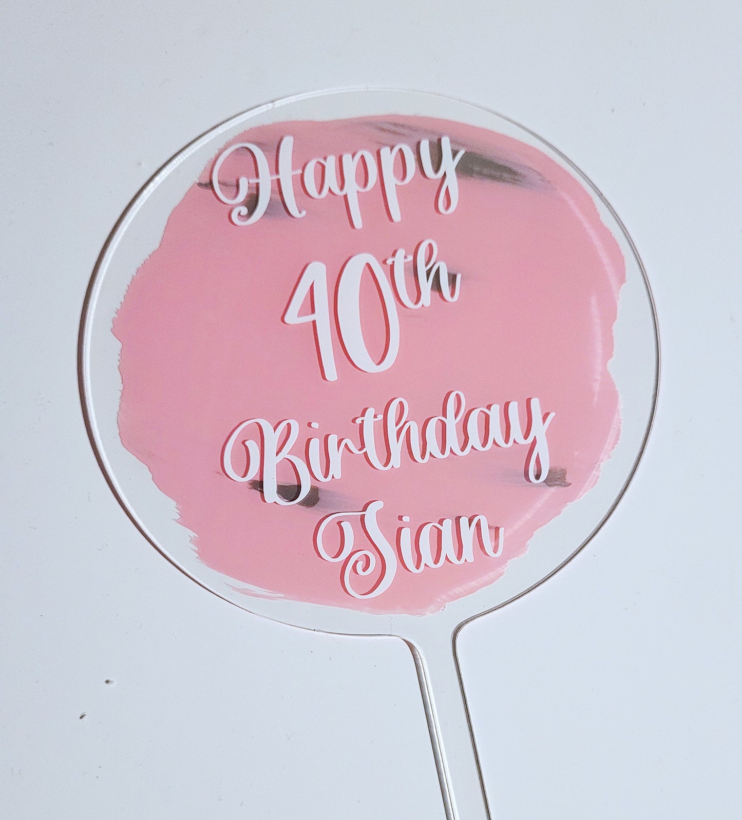 Birthday Cake Topper - Colour Mix - Custom Name & Age party decoration