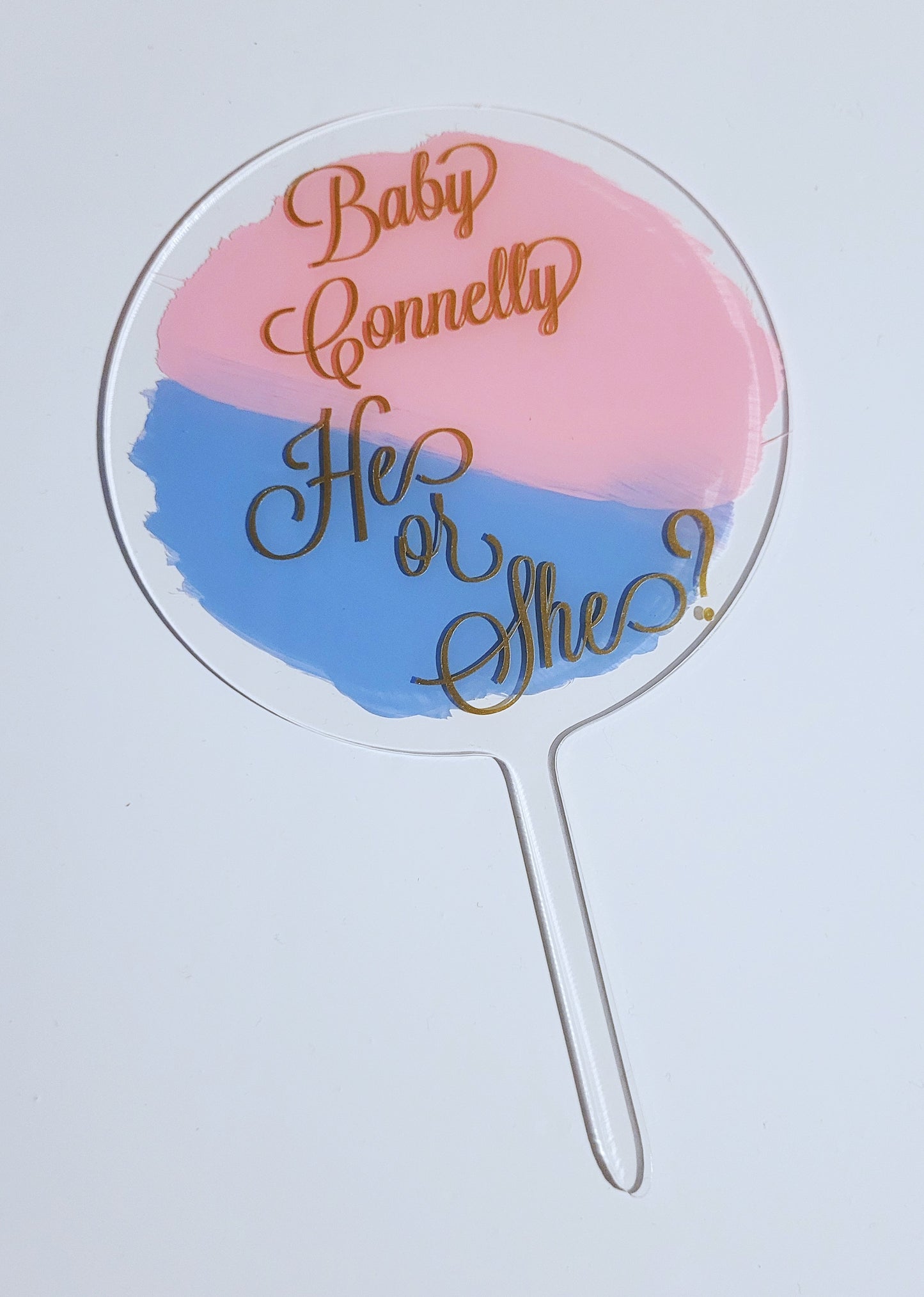 Personalised Gender Reveal Cake Topper