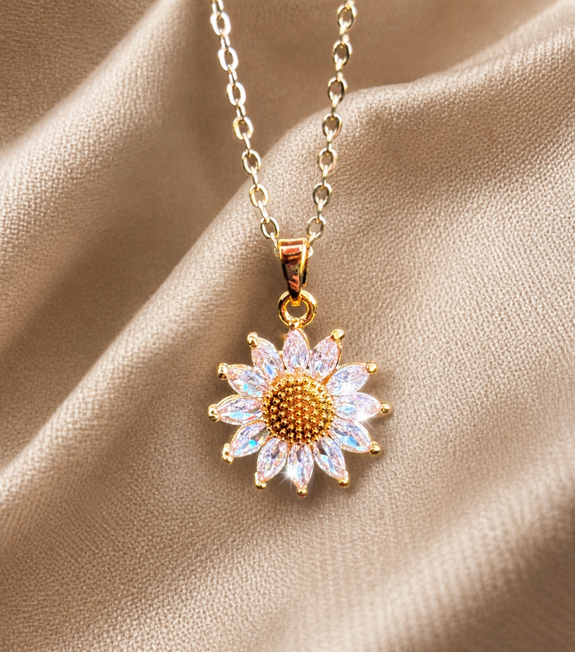 Sunbeam Petal Necklace – Sunflower Pendant